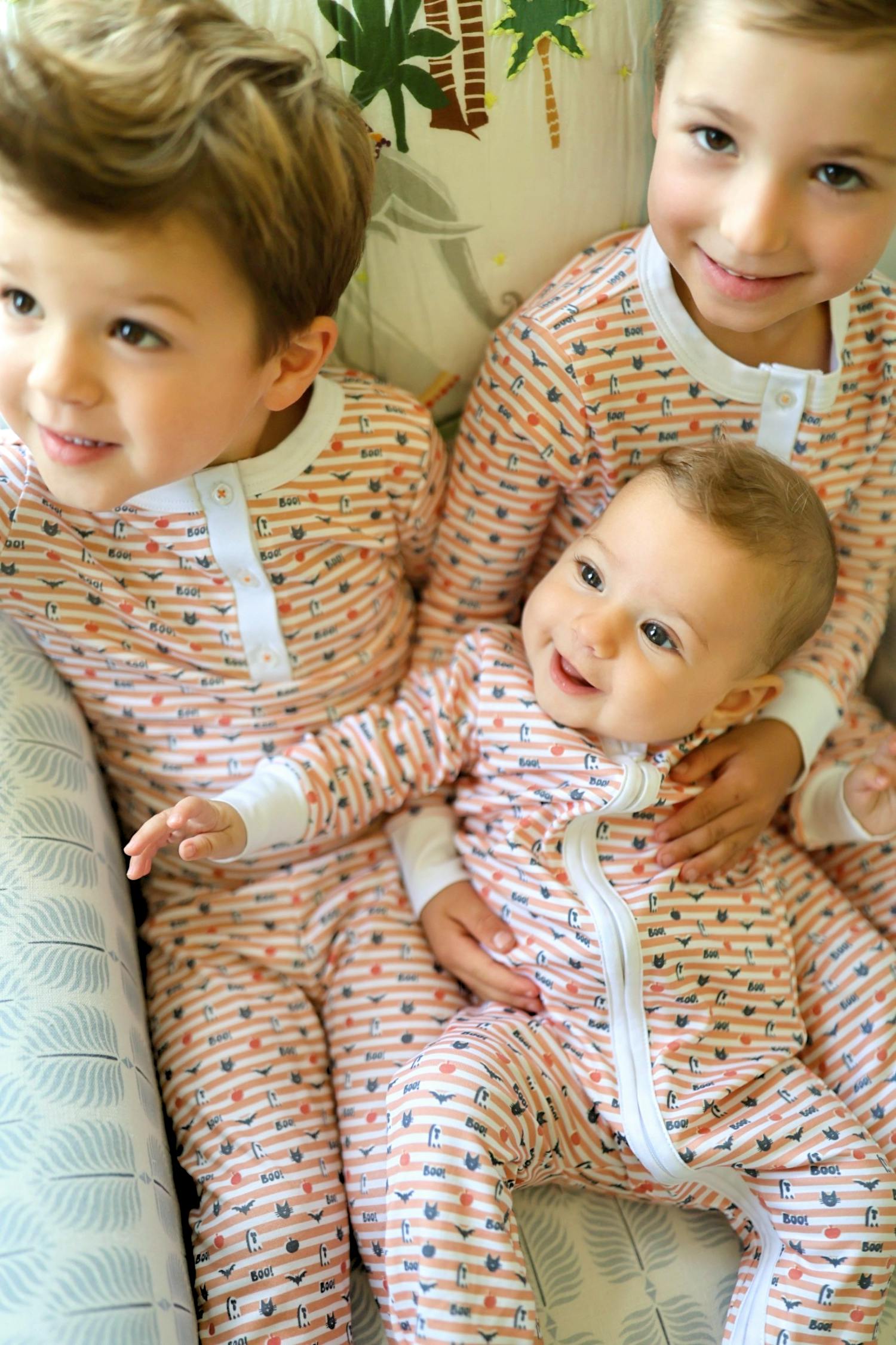 Pumpkin Stripe Halloween Zip Baby Onesie