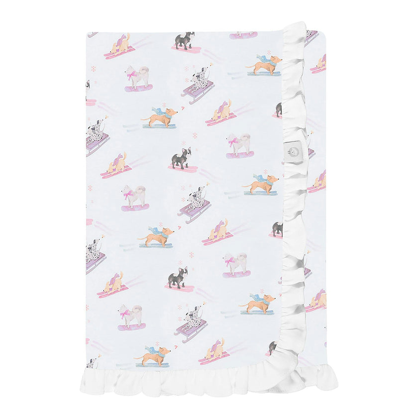 Ski Pups Girl Pima Cotton Baby Blanket