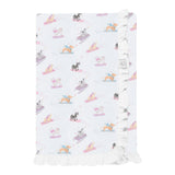 Ski Pups Girl Pima Cotton Baby Blanket