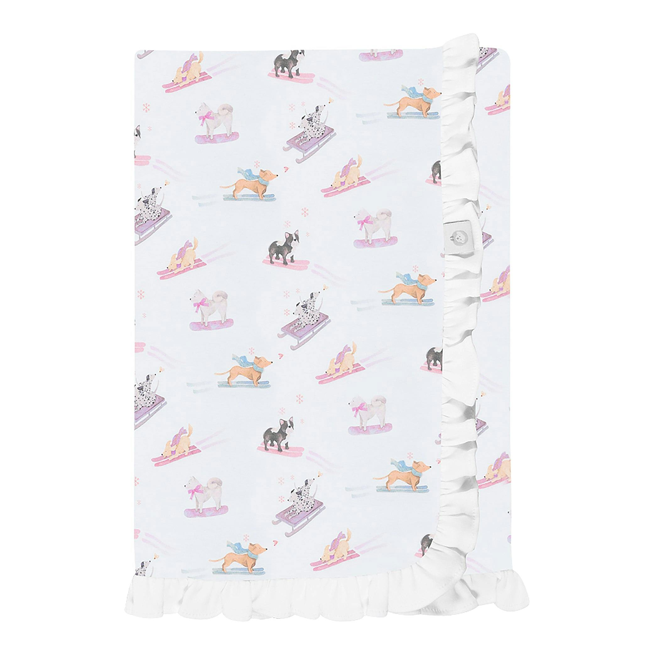 Ski Pups Girl Pima Cotton Baby Blanket