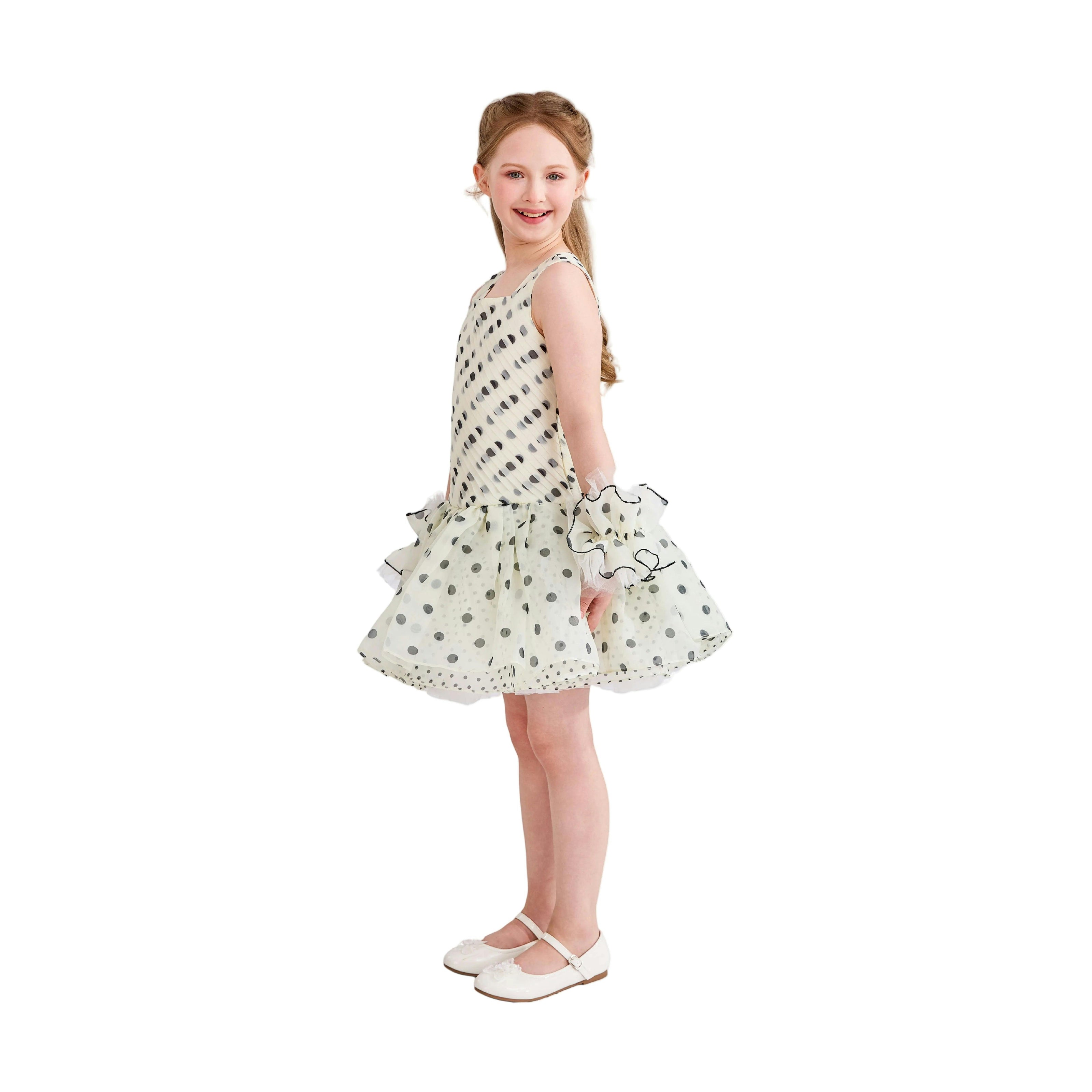 Beige Calivra Polka Dot Dress