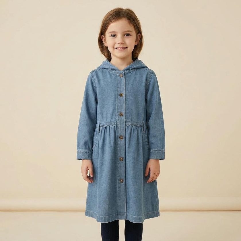 Denim Hooded Dress