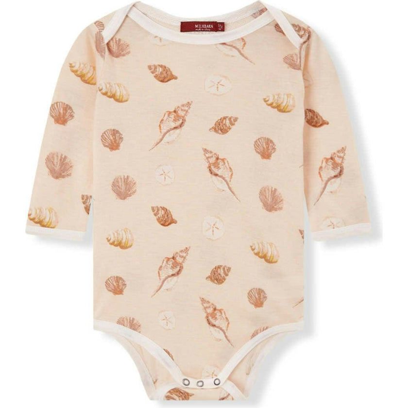 Seashells Bamboo Long Sleeve One Piece