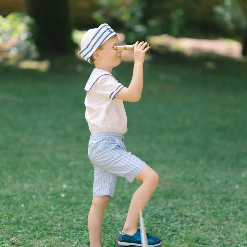 William Blue Stripe Shorts and Shirt