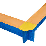 Teamson Kids Outdoor 46" x 46" Sand Box with Adjustable Canopy