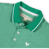 Organic Short Sleeve Knit Pique Polo Shirt, Green