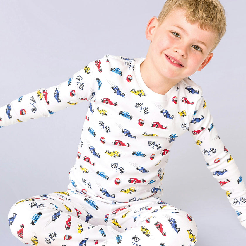 The Organic Long Sleeve Pajama Set [Race Cars]