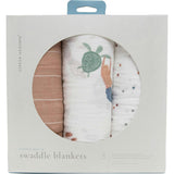 Cotton Muslin Swaddle Blanket 3 Pack - Mermaids