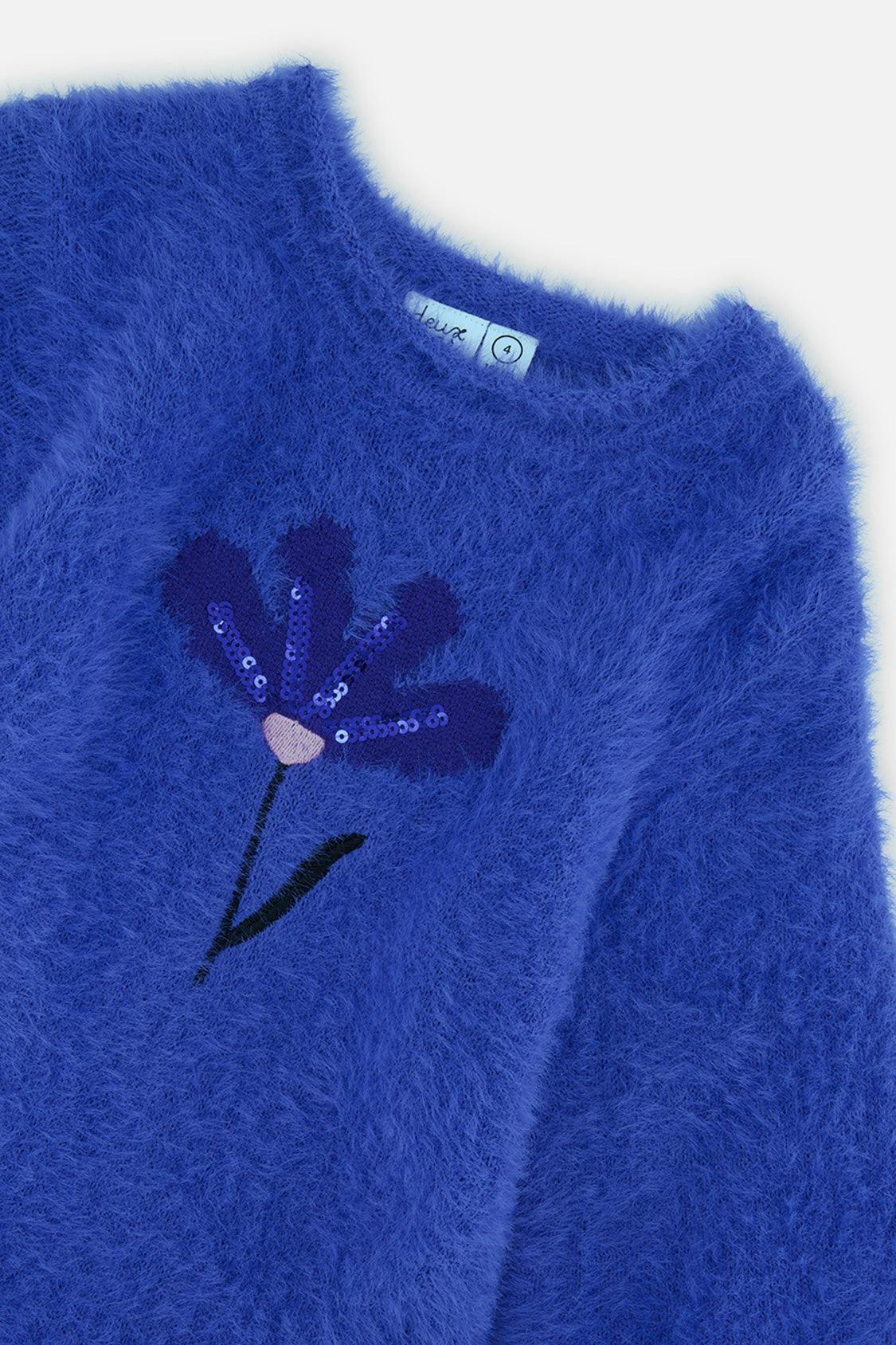 Hairy Knitted Dress Royal Blue