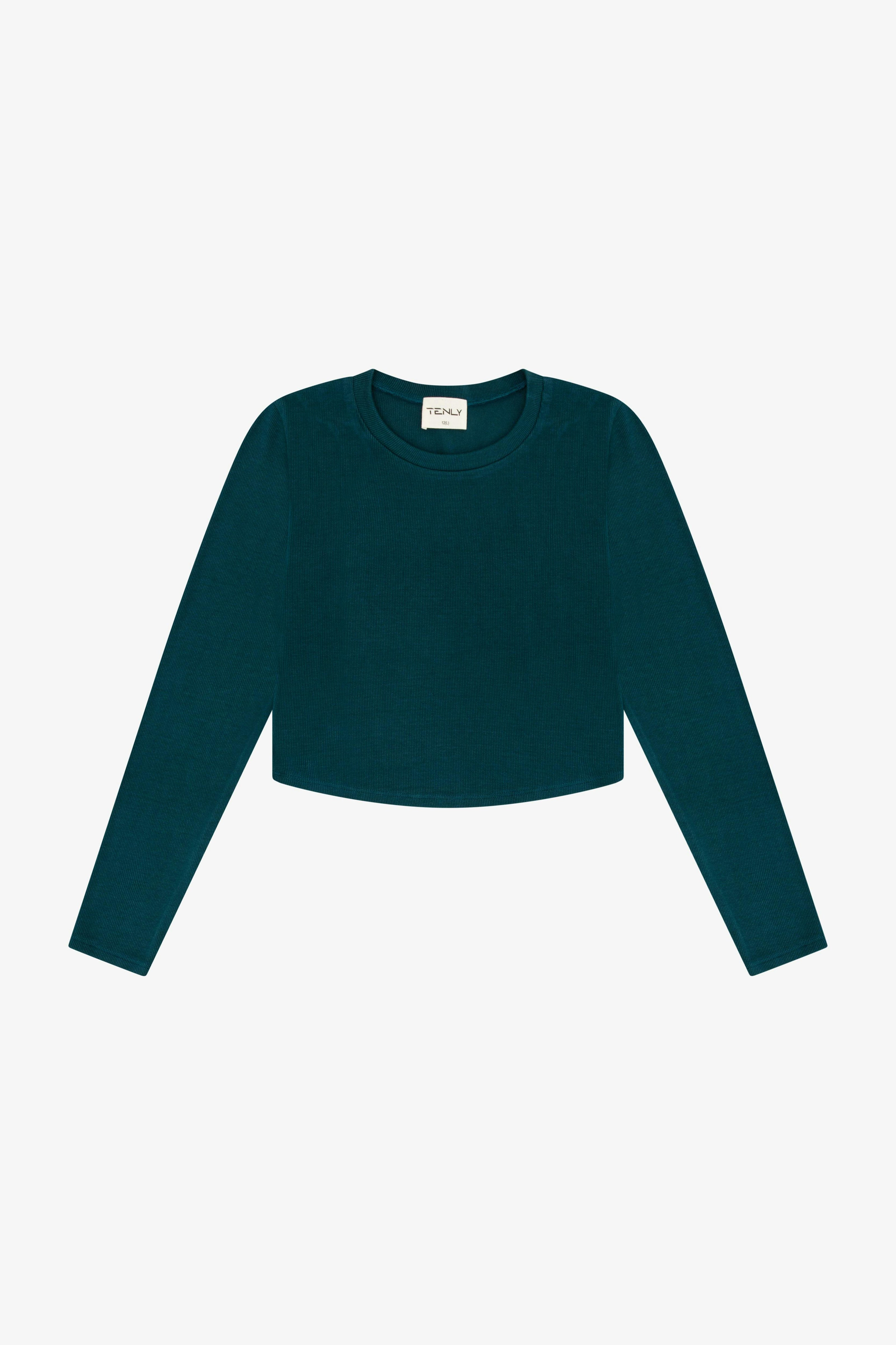 Tenly Rayon Rib Curved Hem L/S Top