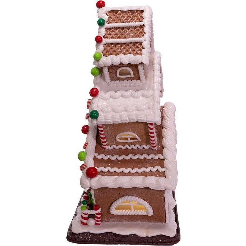 13-Inch Gingerbread Cookie 3-Layered LED House