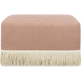 Crawford Boucle With Tassel Fringe Gliding Ottoman