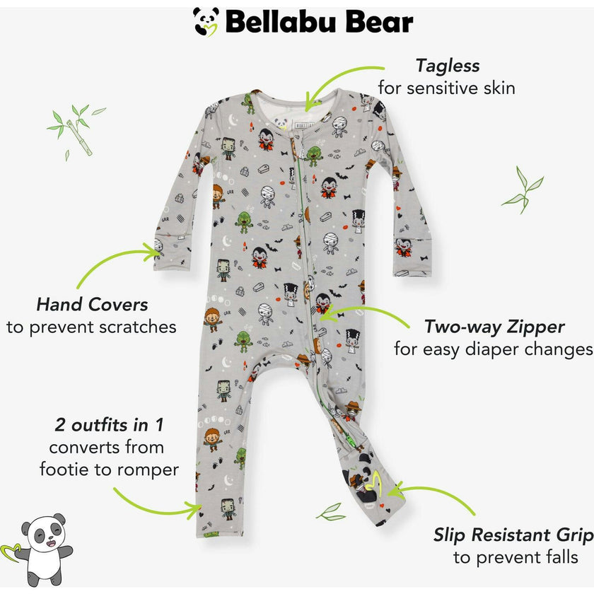 Little Monsters Bamboo Convertible Footie