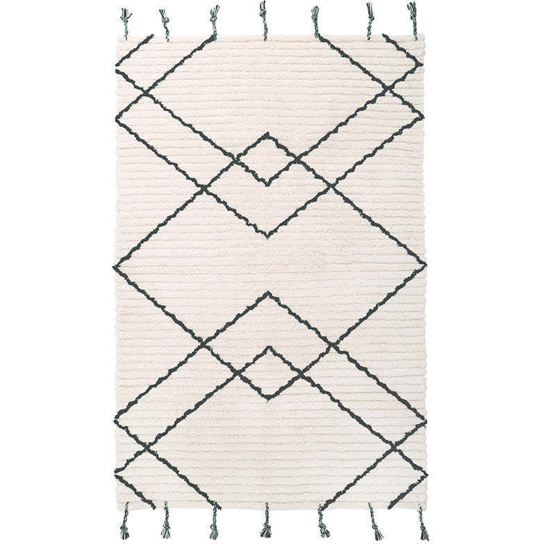 Viktor Braided Tassel Rectangular Rug, Black