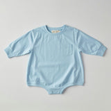 Harley Pocket Romper in Dream Blue