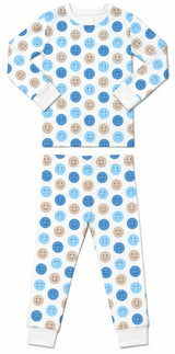 Kids Pajamas - Blue Smiley Dot