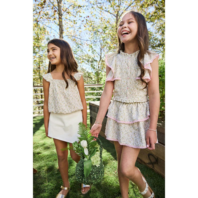 Posie Top Cream Ditsy