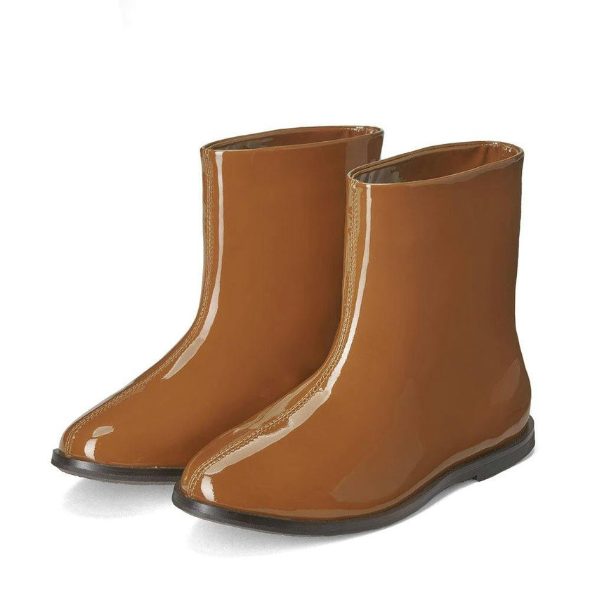 Lila Patent Leather Straight Boots