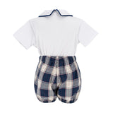 Peter Boy Set - Navy Tartan