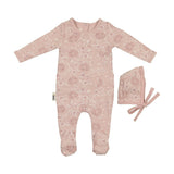 Soft Roses Footie and Beanie Set