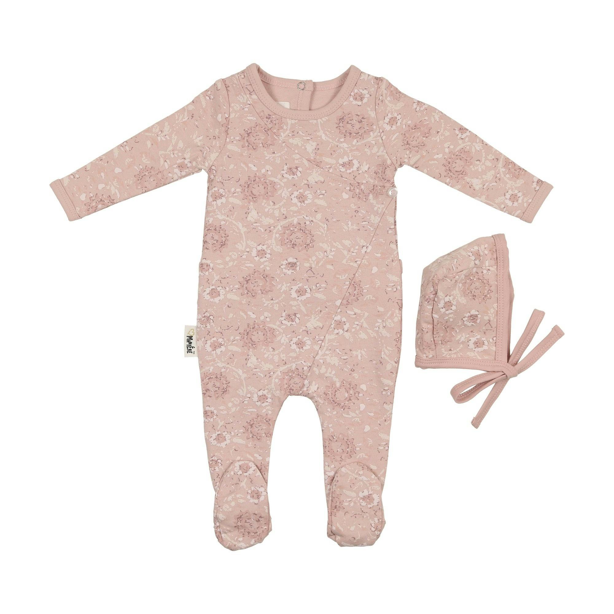 Soft Roses Footie and Beanie Set