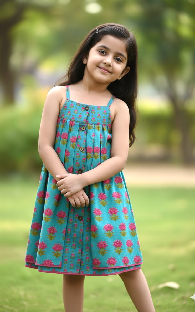 Layola Layered Swing Dress Teal
