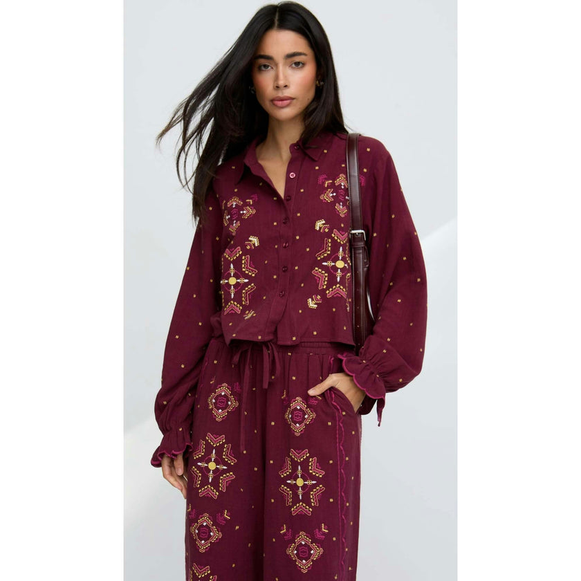 Penny Boxy Embroidered Shirt