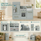 Little Chef Charlotte Modern Play Kitchen, Silver Gray/Gold
