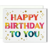 Starry Rainbow Birthday Greeting Card