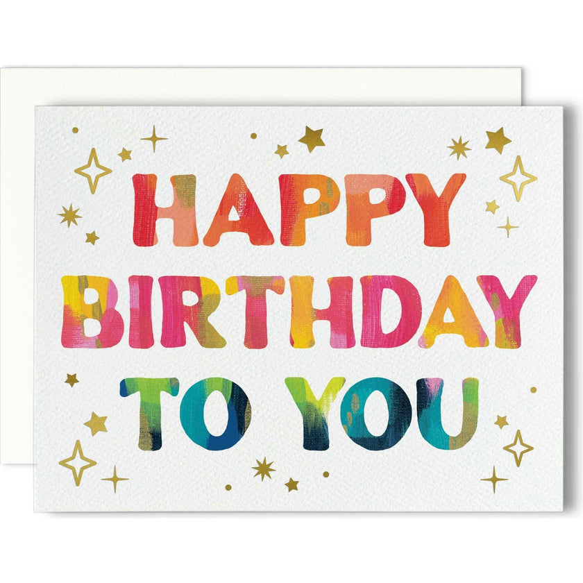 Starry Rainbow Birthday Greeting Card