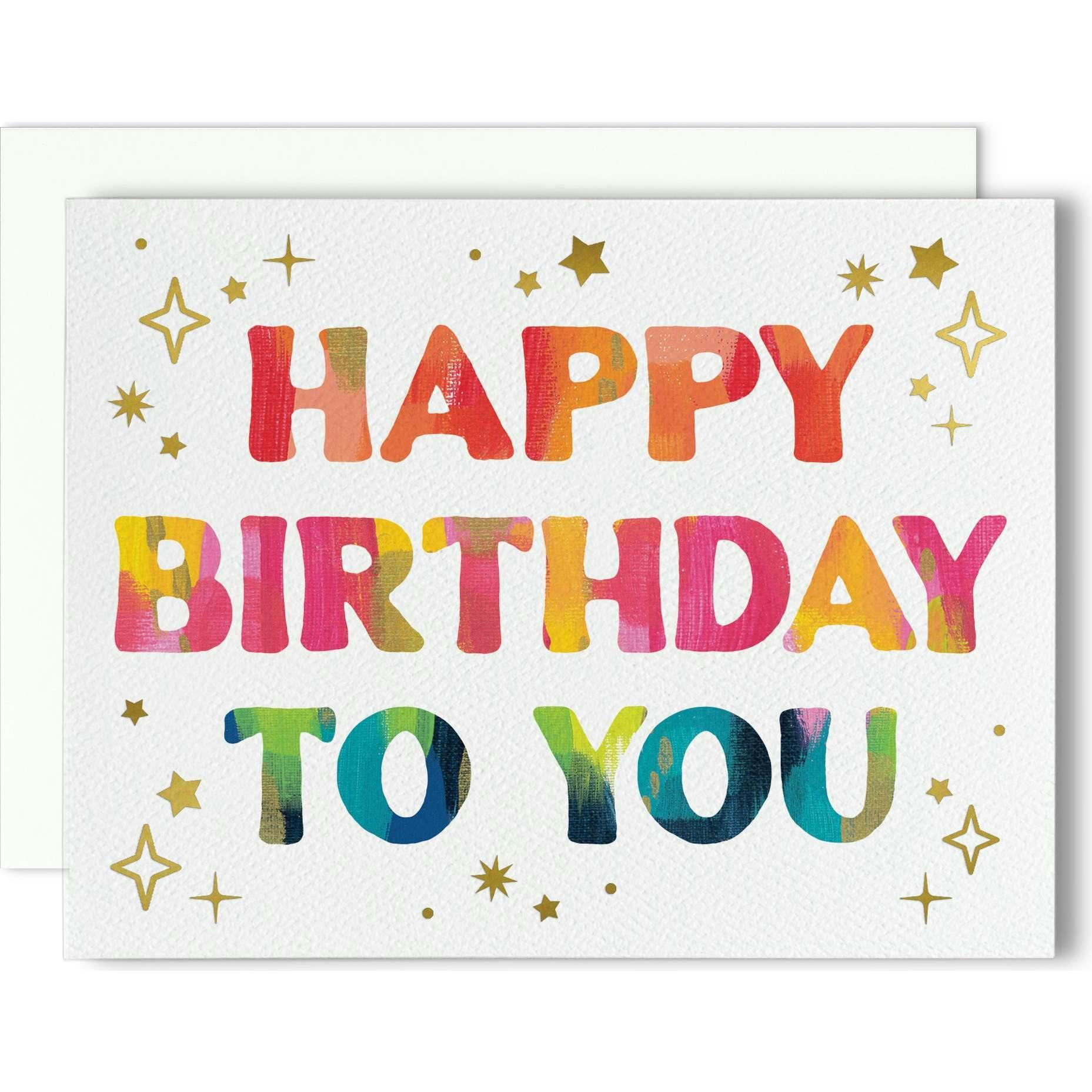Starry Rainbow Birthday Greeting Card