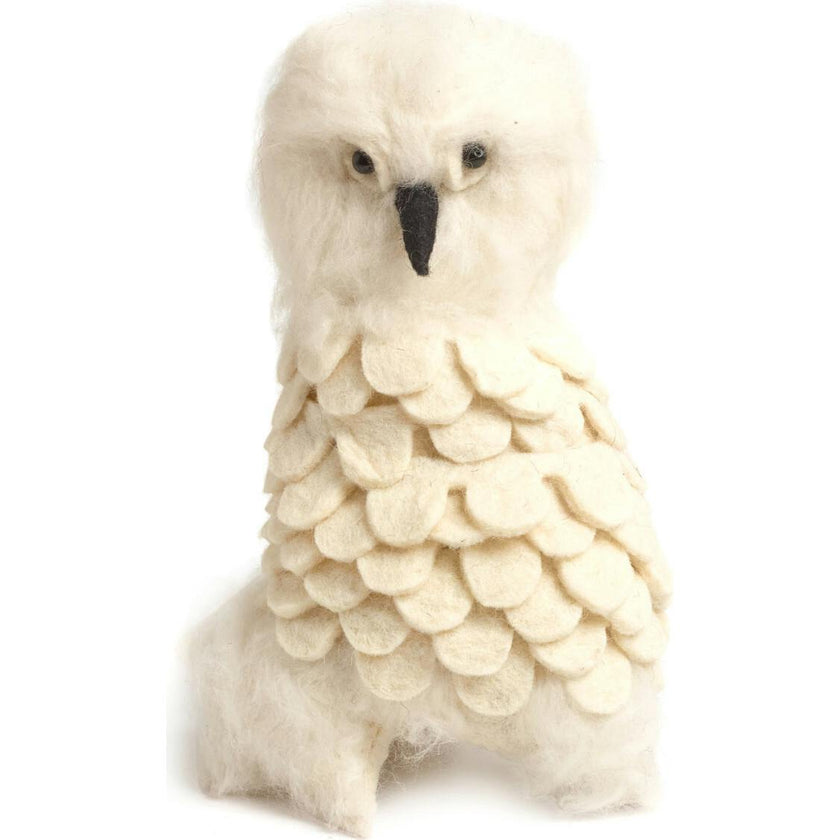 Snowy Owl Handmade Hand Felted Wool Christmas Tree Topper