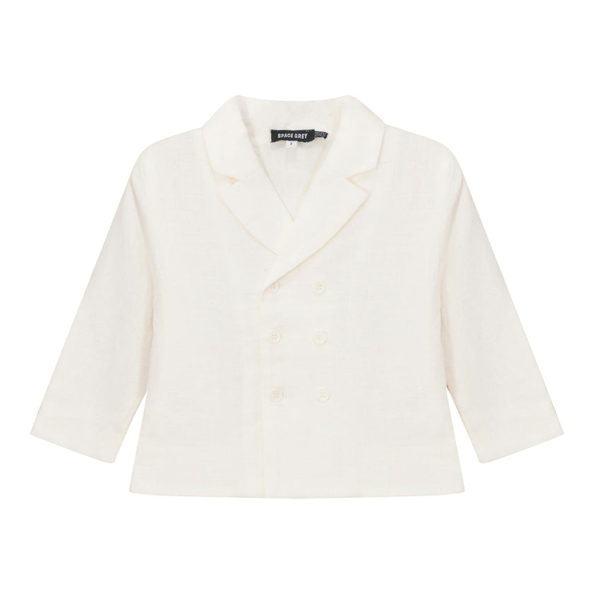 Woven Double-Breasted Button Front Blazer