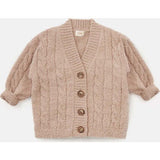 Baby Fuzzy Ribbed V-Neck Cardigan