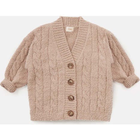 Baby Fuzzy Ribbed V-Neck Cardigan