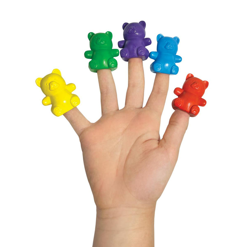 Cuddly Cubs Bear Finger Crayons - Set of 6