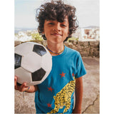 Ocelot Pounce Double Sided Graphic Tee, Blue