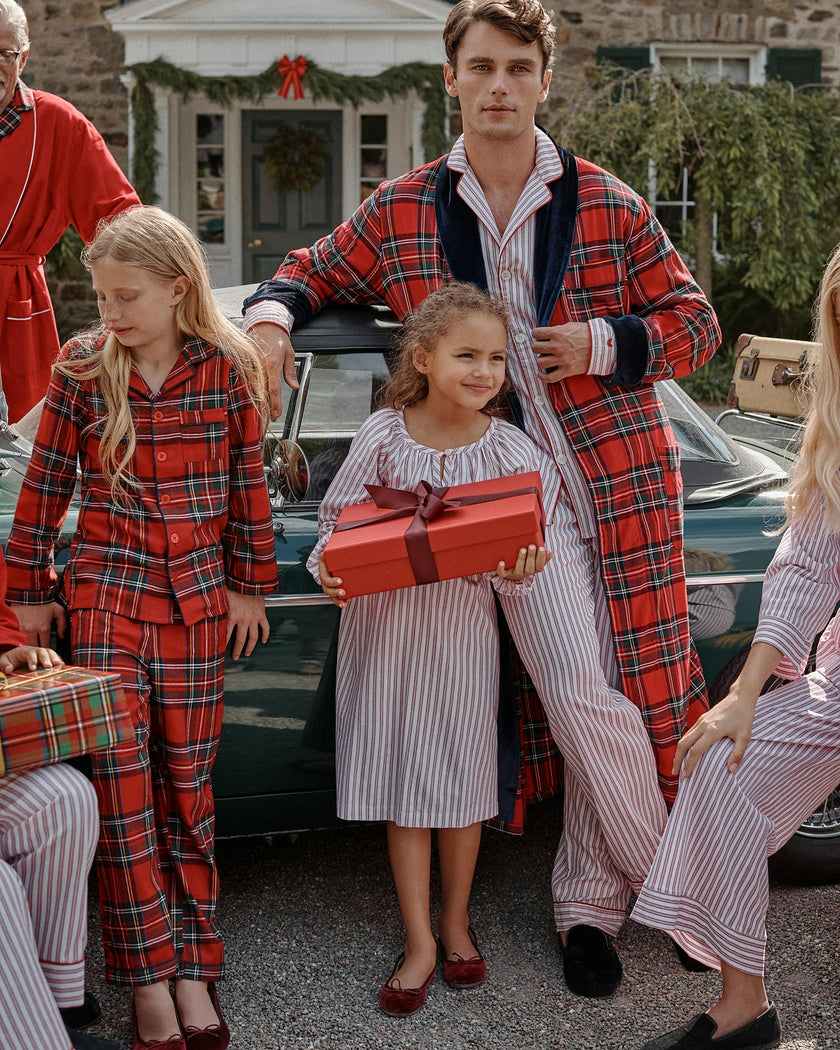 Kid's Brushed Twill Pajama Set in Imperial Tartan