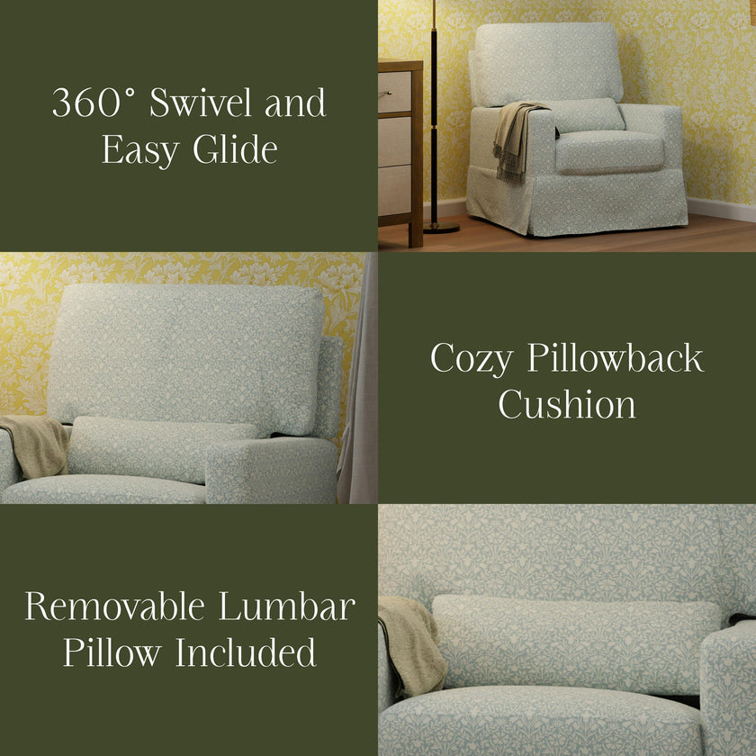 Namesake Morris & Co. x Namesake Crawford Pillowback Comfort Swivel Glider