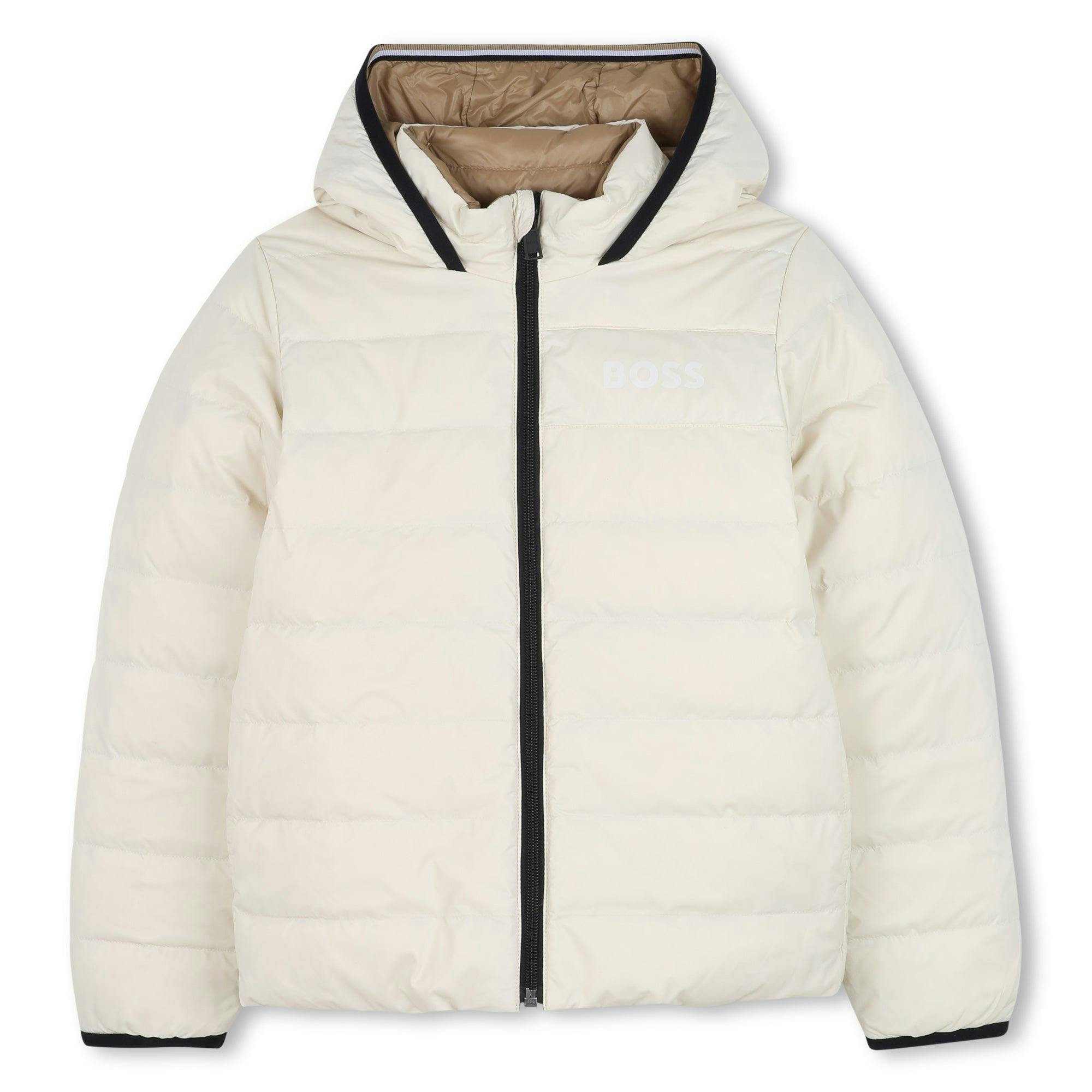 Beige Hooded Puffer Coat