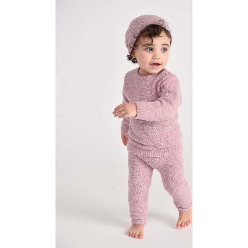 Baby Girls Fuzzy Crew Neck Long Sleeve Top