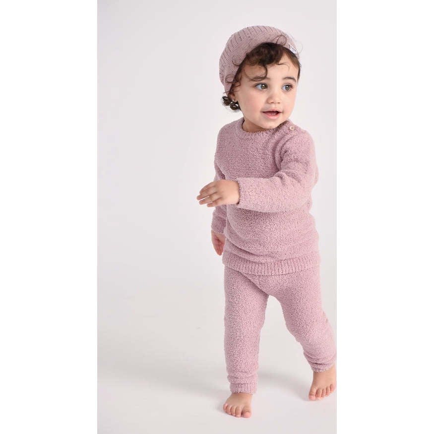 Baby Girls Fuzzy Crew Neck Long Sleeve Top