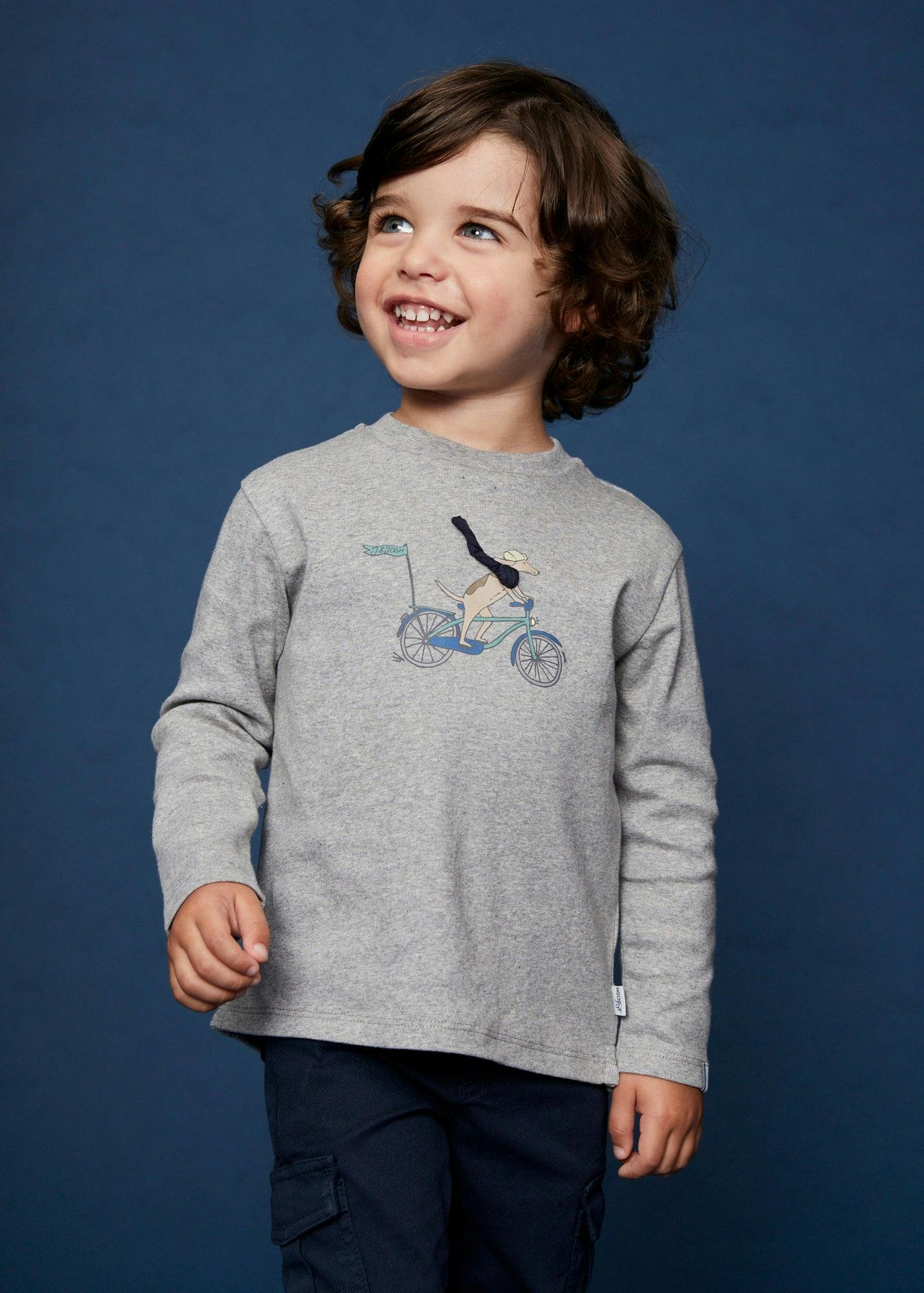 The Grey Cycling Dog Long Sleeve T-Shirt
