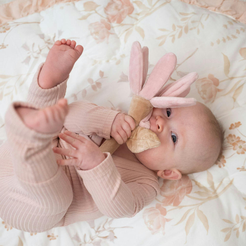 Violet Wildflower Soft Plush Baby Rattle