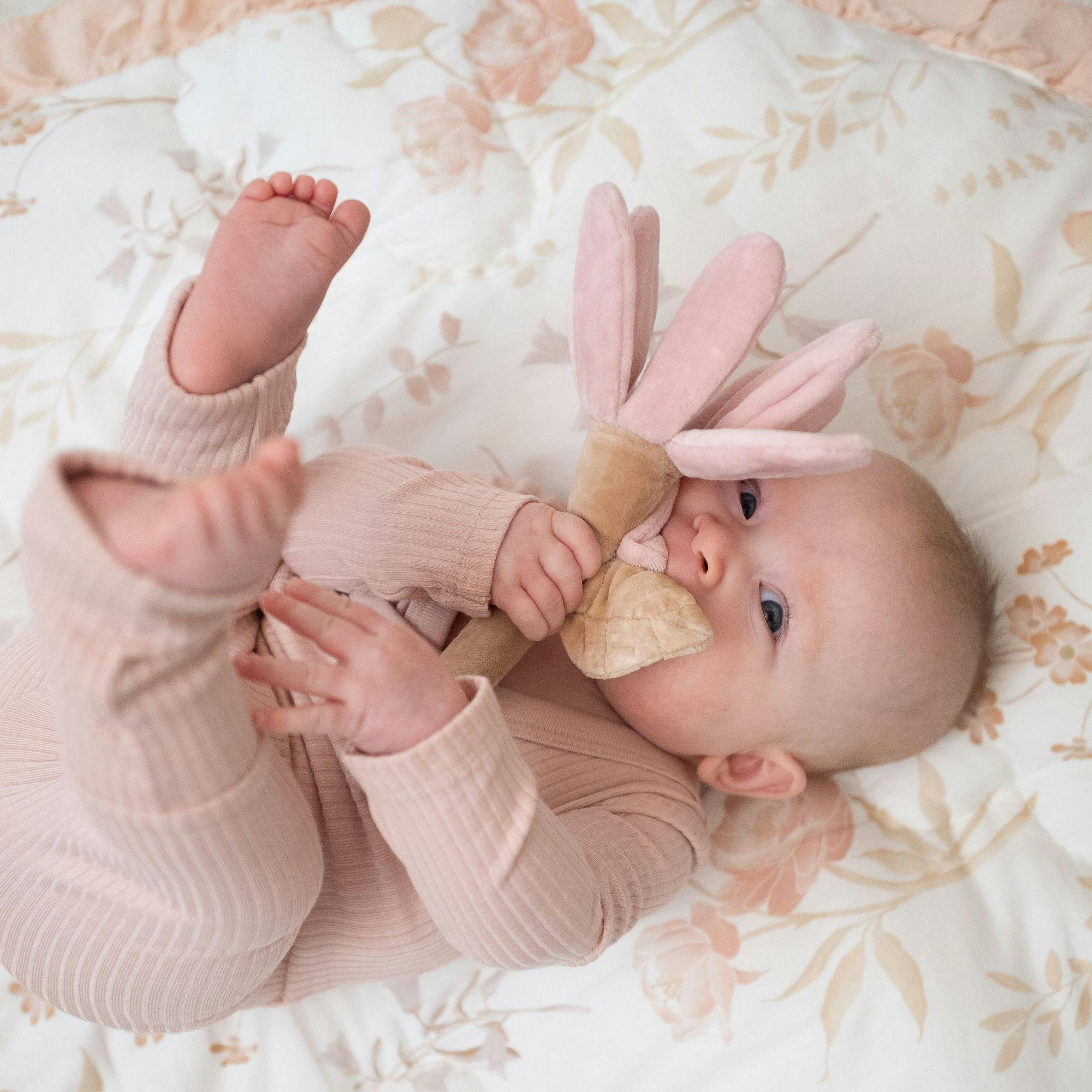 Violet Wildflower Soft Plush Baby Rattle
