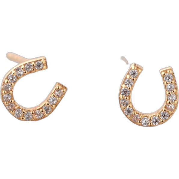 Horseshoe Crystal Stud Earrings