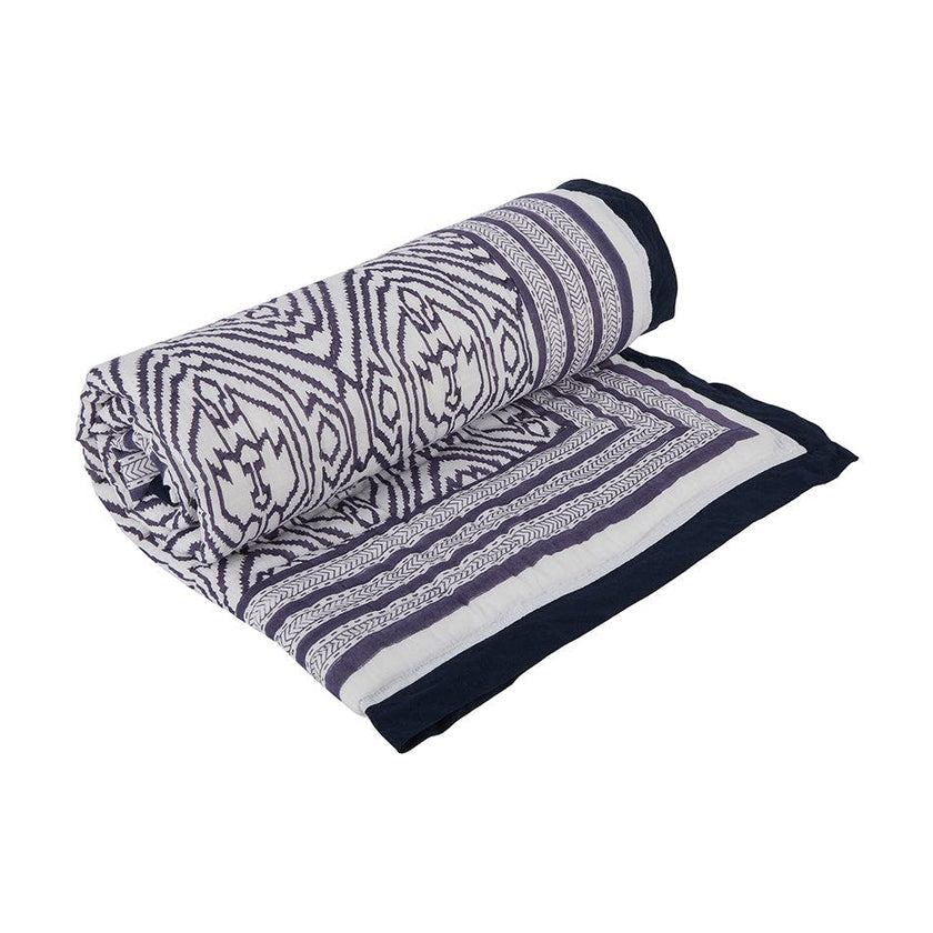 Block-Printed Cotton Crib Quilt