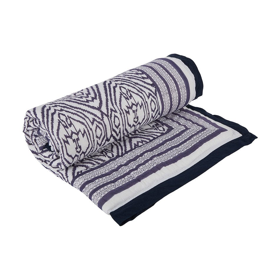 Block-Printed Cotton Crib Quilt