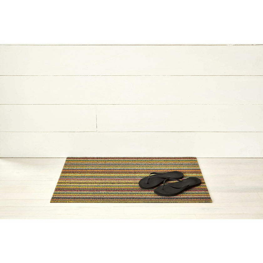 Skinny Stripe Shag Floor Mat, Bright Multi