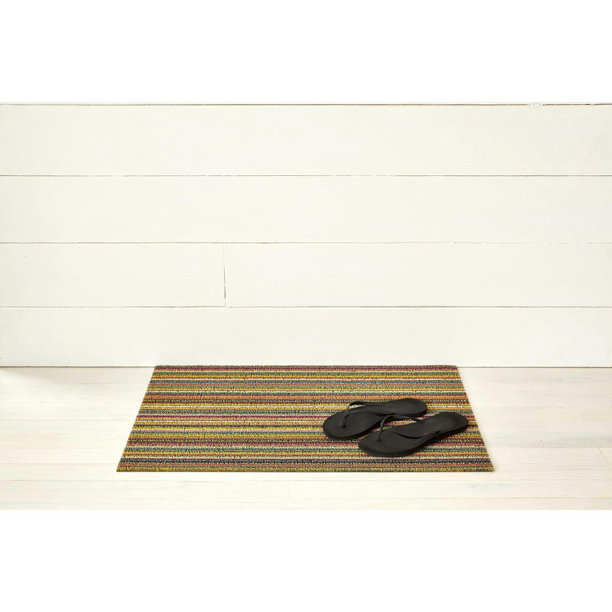 Skinny Stripe Shag Floor Mat, Multi